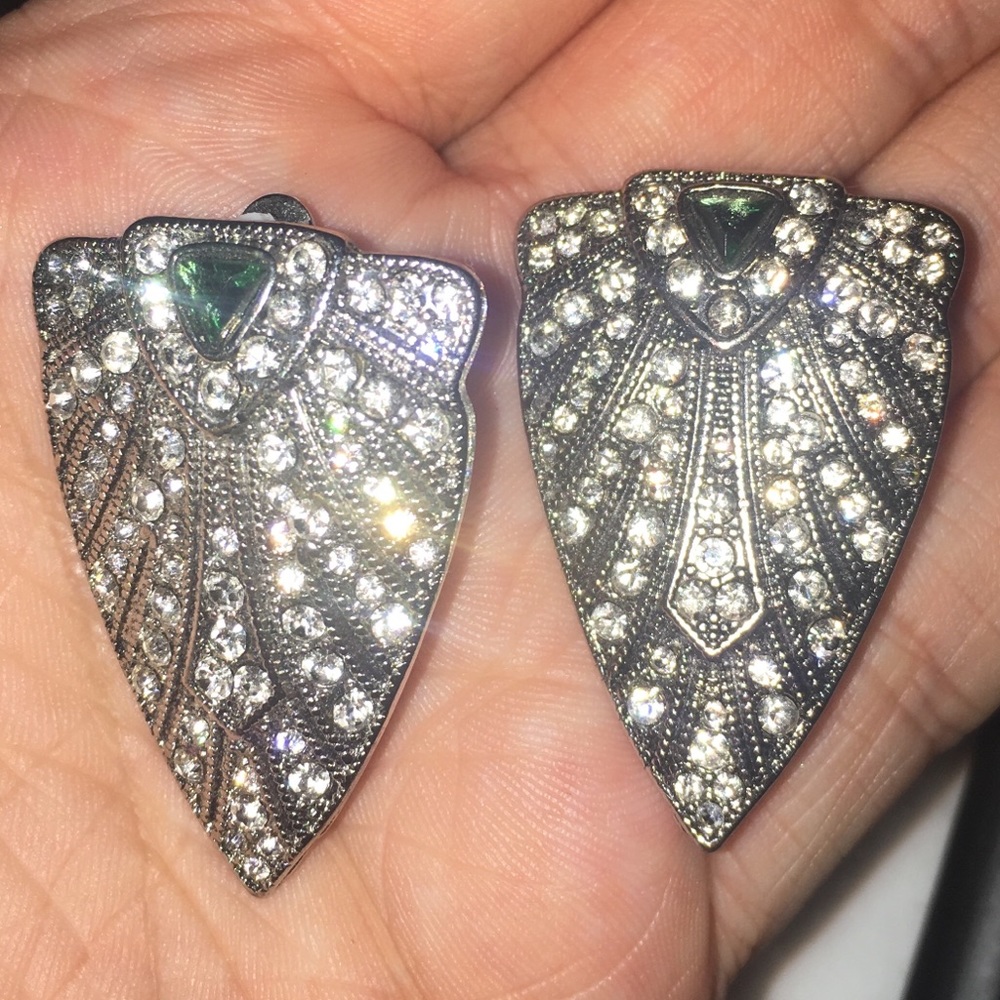 CZ Vintage style clip on Earrings.